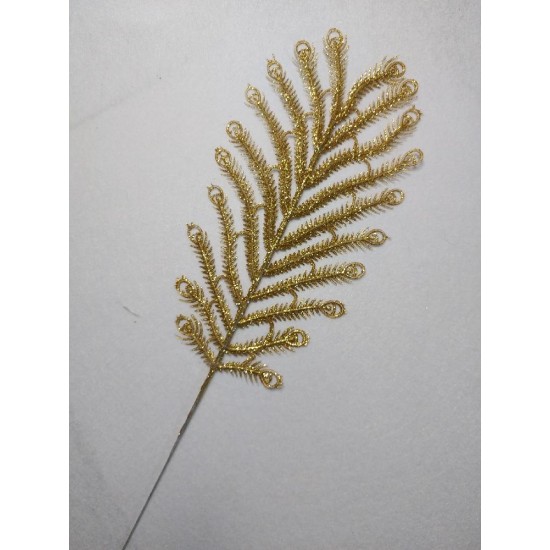 Ветки с глиттером 36*12 см цв. золото, цена за 1 шт